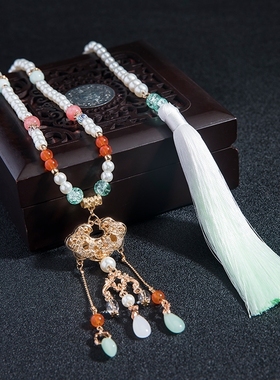 古风汉服超长流苏软璎珞日常复古百搭明制项链项圈璎珞配饰