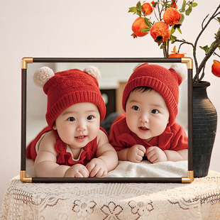 年画娃娃送子图挂画龙凤胎宝宝海报床头摆件求子金童玉女助孕备孕