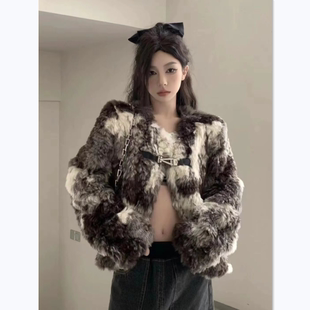 小香风外套女冬季新款小个子高级感气质名媛仿羊羔毛皮草毛绒上衣