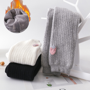 女童婴儿加绒纯棉大pp打底裤加厚秋冬宝宝保暖裤袜男女棉毛裤儿童