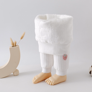 儿童保暖裤大pp婴儿打底裤加绒秋冬款宝宝连裤袜加厚女童白色裤子