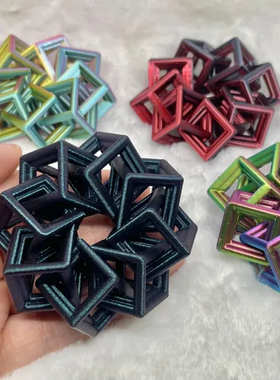 3d打印联锁立方体指尖解压玩具