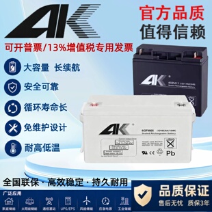 AK蓄电池6GFM55 12V55AH33AH70AH18A24A38AH40A65AH消防EPS配电箱