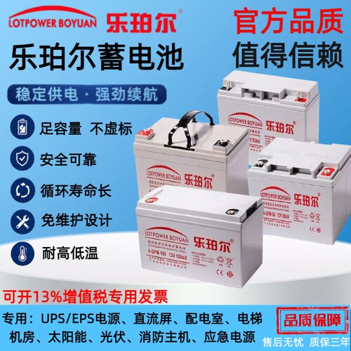 乐珀尔蓄电池6-GFM-100 12V100AH65AH40AH38AH33AH24A17AH12AH7AH