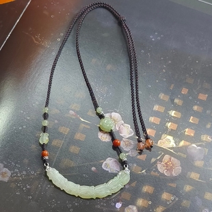 天然A货翡翠黄翡羽毛玉衡手工编织原创设计款项链新中式国风饰品