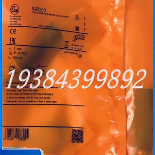 全新易福门电感式接近开关IGR200 IGR202 IGR207 IGR212传感器