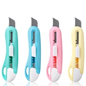 得力美工刀学生用裁纸刀文具刀可爱糖果色得力2024学生迷你小号