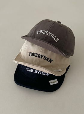 宝宝帽子刺绣字母春游遮阳软檐鸭舌帽男宝1-3岁儿童棒球帽女防晒