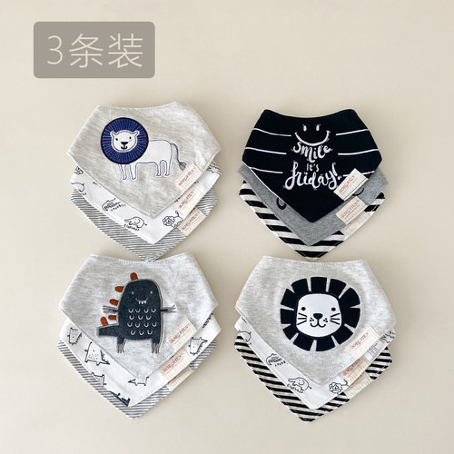 韩版婴儿口水巾可爱卡通0-3岁