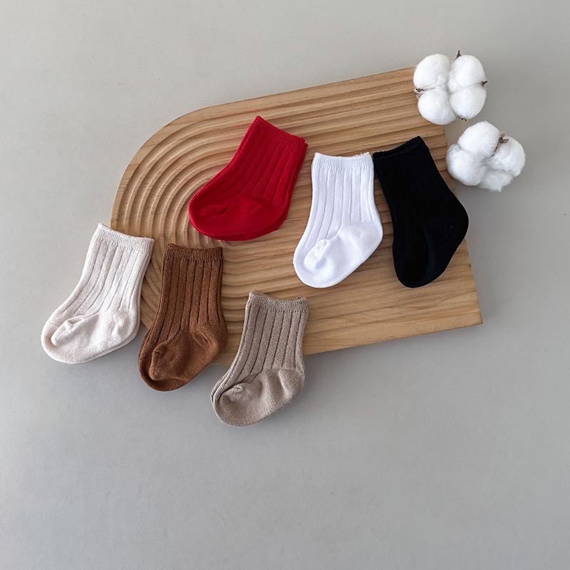 婴儿袜子简约纯色四季款