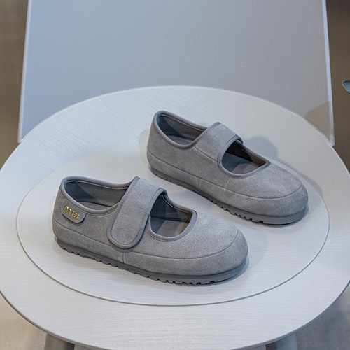 真皮勃肯鞋女魔术贴圆头软底单鞋