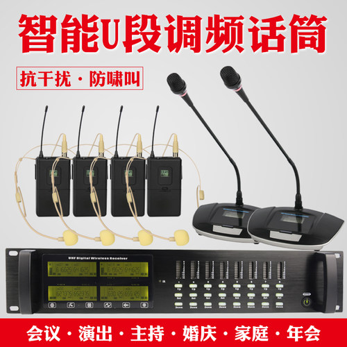真u段一拖八鹅颈演出无线话筒