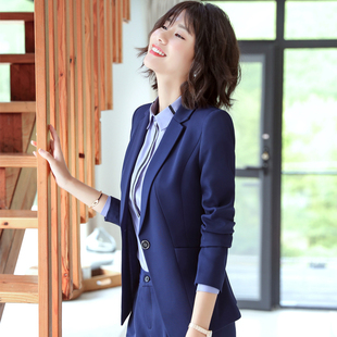 四件套女美妆师美容师设计师销售工作服 秋冬长袖 OL时尚 女性职业装