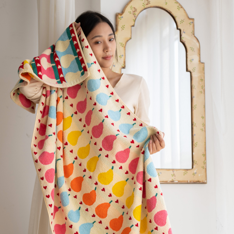 水果浴巾纯棉复古A类情侣