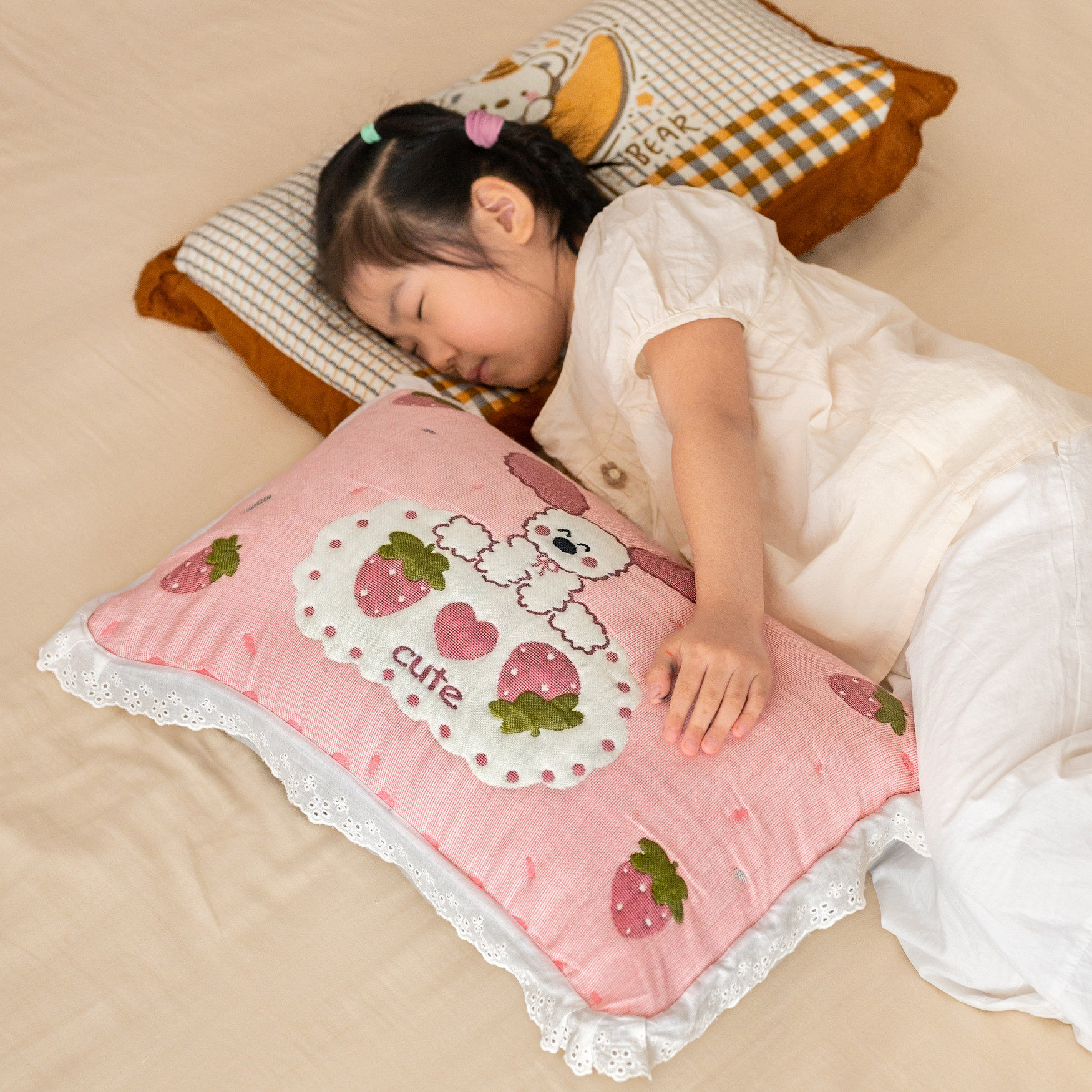 花边小动物儿童纯棉a类枕套40x60全棉柔软宝宝枕头套幼儿园枕芯套,床上用品,枕套,淘宝优惠券,粉丝福利购,淘宝优惠卷