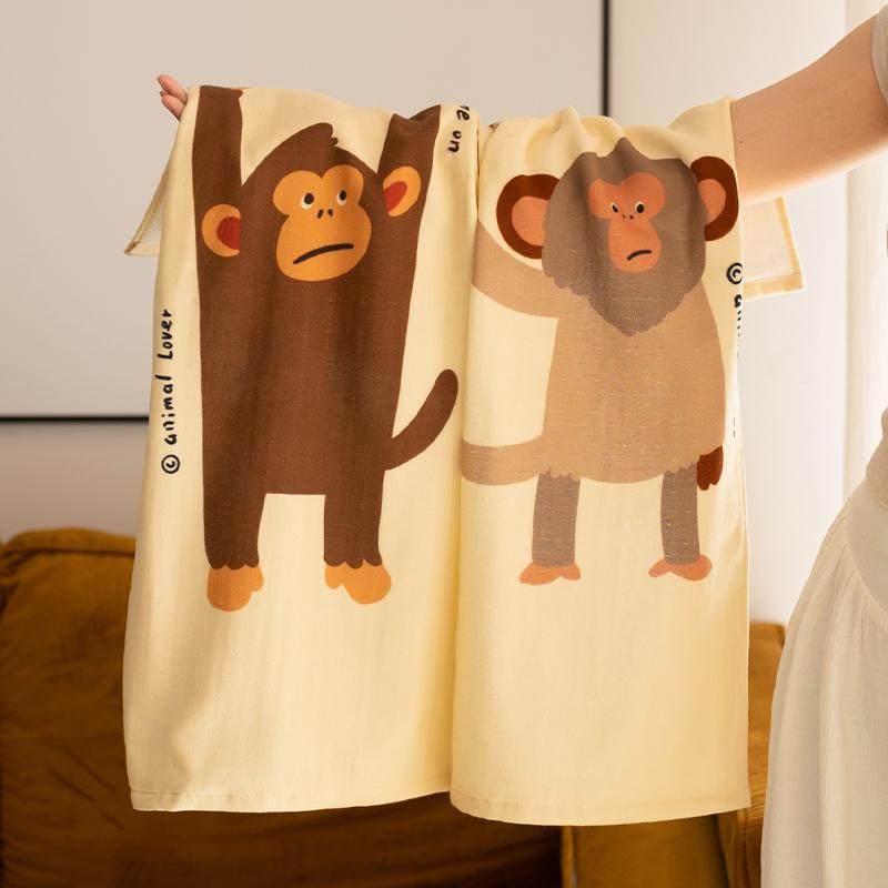 举手猴毛巾A类纯棉纱布