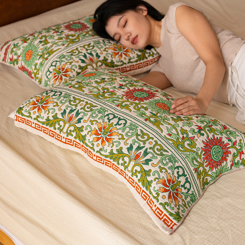 藤蔓枕巾优质纯棉a类四层棉纱四季通用枕头巾一对吸汗新中式文印,床上用品,枕巾,淘宝优惠券,粉丝福利购,淘宝优惠卷