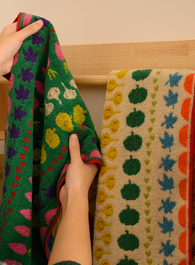 Asight复古蔬菜毛巾纯棉洗脸家用全棉洗澡吸水不掉毛女柔软