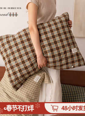 日式纯棉a类枕巾四层纱布四季通用枕头巾可固定全棉枕头垫防头油