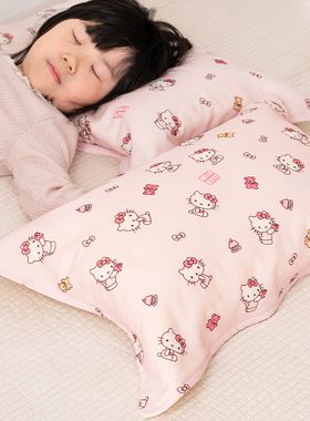 Asight HelloKitty小蛋糕儿童枕巾纯棉a类六层全棉纱布2025年新款