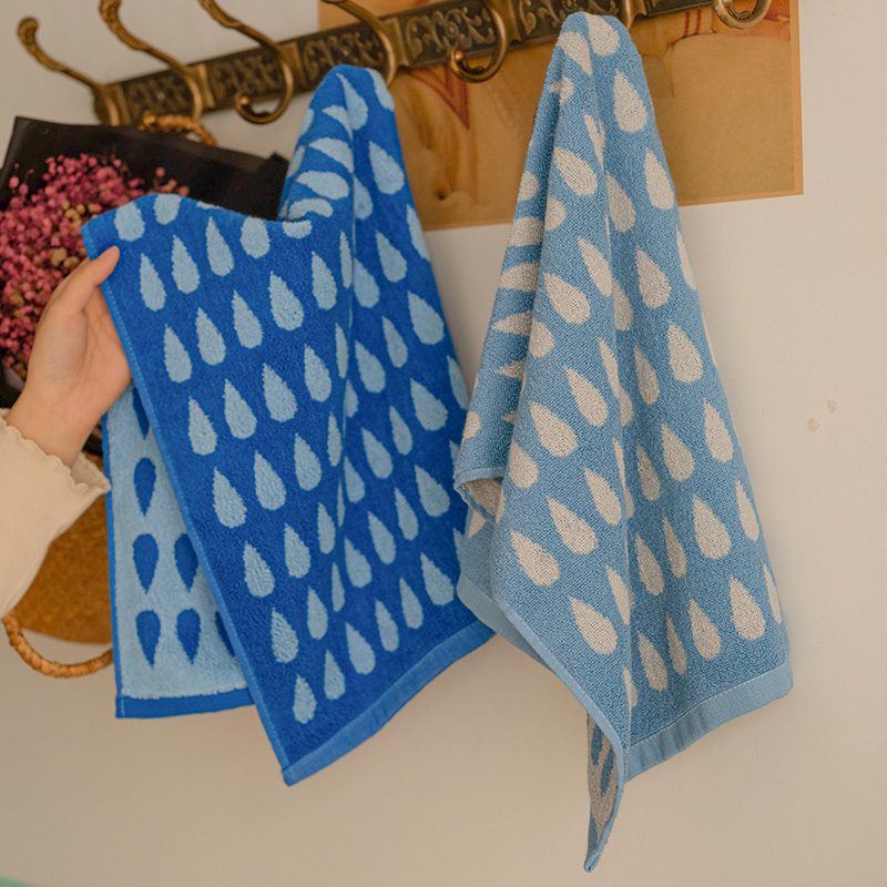 蓝色清新男女情侣纯棉毛巾面巾