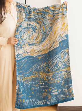 Asight蓝色星空纱布浴巾家用纯棉女可爱柔软洗澡加大毛巾裹巾吸水