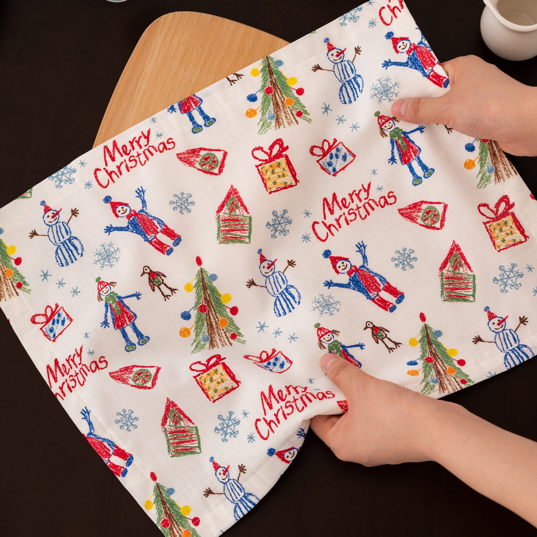 缤纷圣诞树纯棉餐垫吸水隔热