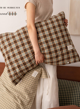 日式纯棉a类枕巾四层纱布四季通用枕头巾可固定全棉枕头垫防头油