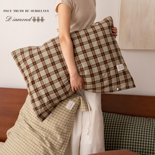 日式 通用枕头巾可固定全棉枕头垫防头油 纯棉a类枕巾四层纱布四季