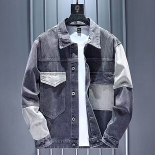 2026年新款 春秋季 潮流男生潮牌休闲夹克上衣牛仔褂子 外套男士 工装