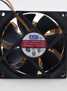 原装AVC 8025 12V 0.7A DS08025R12UP 8CM PWM智能控速散热风扇
