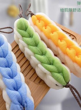 加大加粗浴条拉背条不散耐用沐浴花球大号超柔洗澡搓背神器泡泡