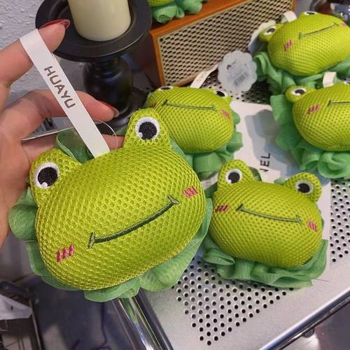 萌趣超可爱小青蛙沐浴浴花卡通洗澡不散花耐用柔软可爱新款沐浴花