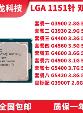 英特尔G3900 3930 4400 4560 4600 4900 5400 G3900T 双核1151针