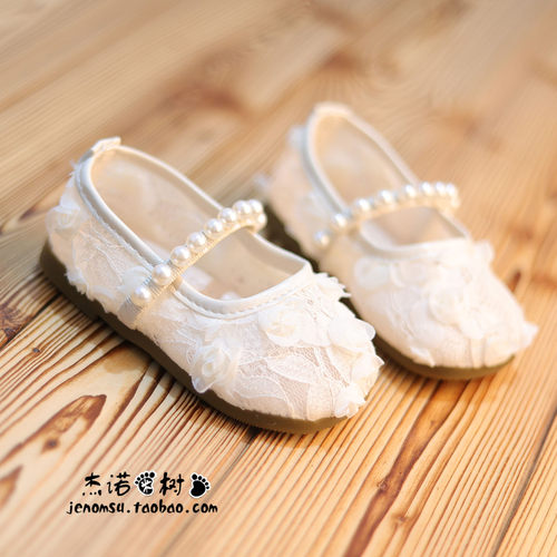 女童公主鞋夏季软底花朵珍珠