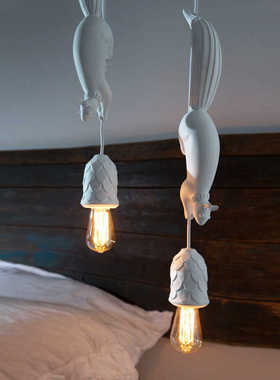 松鼠灯茶室禅意床头小吊灯吧台咖啡厅服装店民宿侘寂工业风餐厅灯