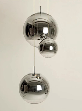 后现代简约创意餐吊灯圆球形泡泡状玻璃楼梯吊灯北欧吧台酒吧灯具