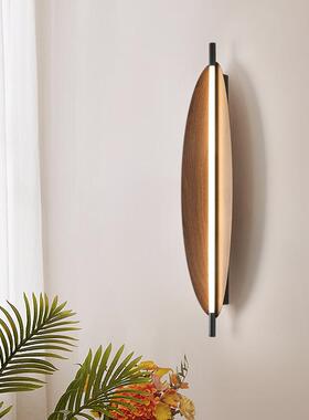 设计师创意壁灯树叶复古卧室床头灯侘寂风客厅背景墙装饰酒店灯具