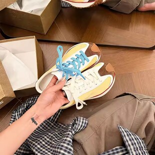 4CM内增高~厚底华夫阿甘鞋女户外徒步德训鞋休闲百搭运动板鞋