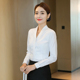 南航空姐白衬衫 工作服高铁制服 衬衣空乘面试正装 女长袖 V领职业装