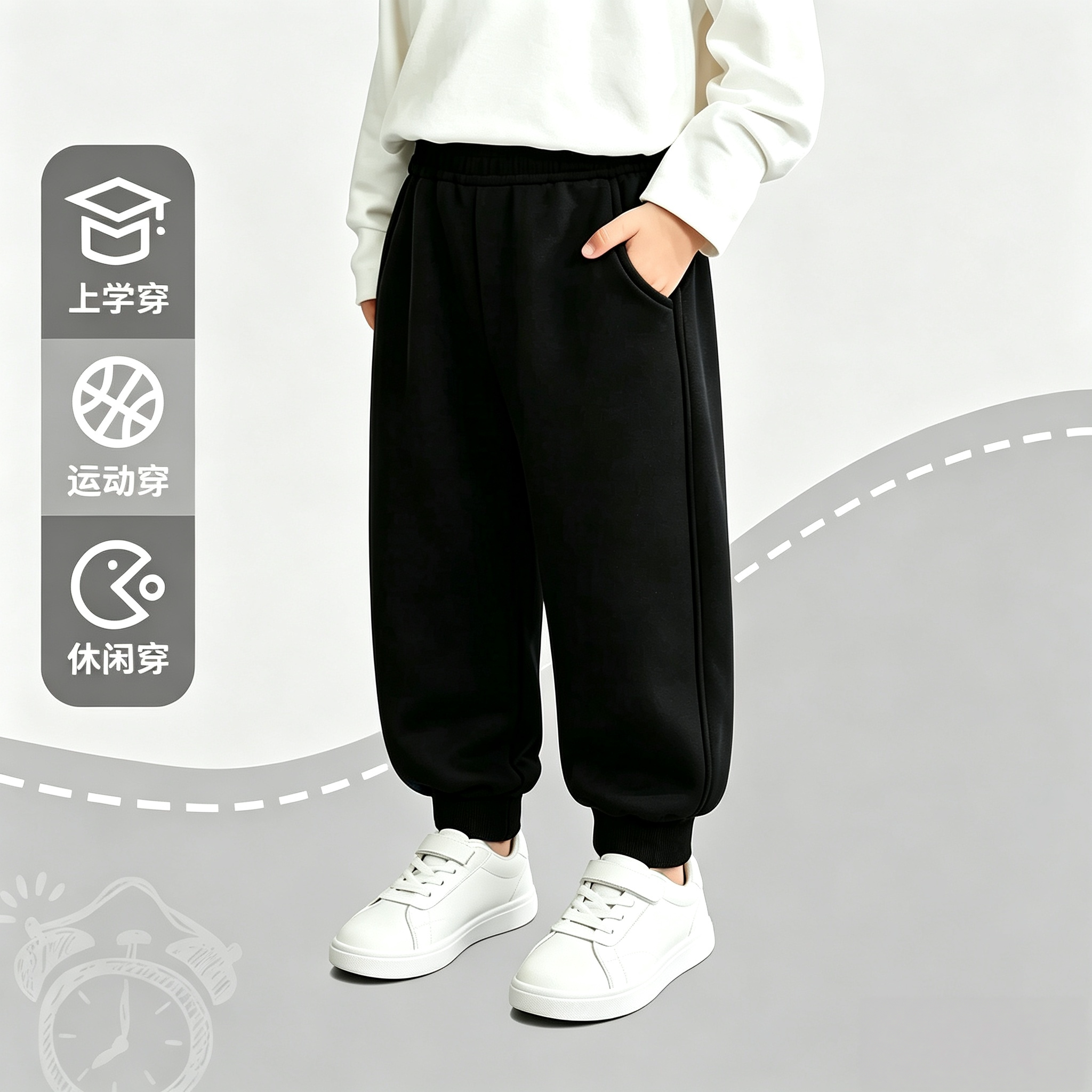 男童运动裤秋薄款男女校服裤子