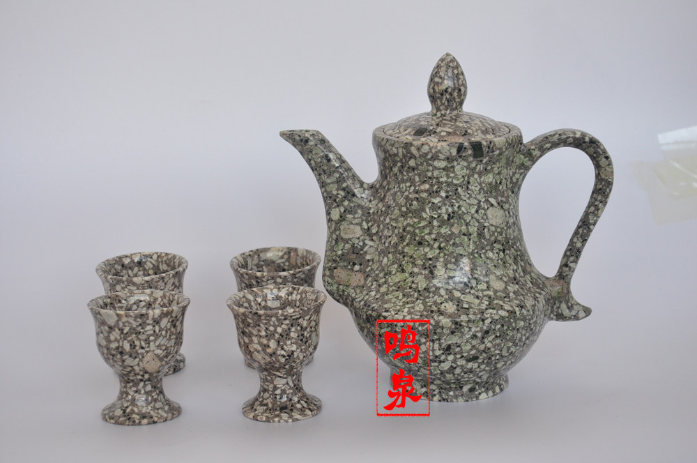 麦饭石酒壶/杯山东麦饭石酒具套装/酒杯山东麦饭石盛酒器