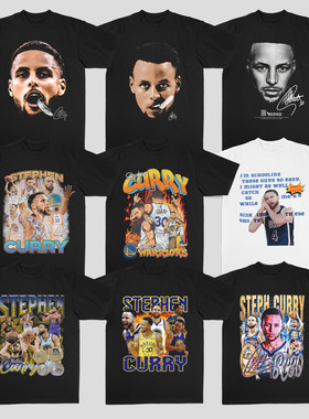 stephen curry库里大头美式重磅印花直喷街头球星百搭短袖T恤