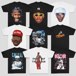 Tyler the creator造物主泰勒说唱嘻哈美式街头印花直喷纯棉T恤