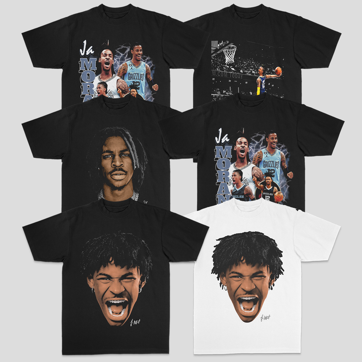 Ja Morant莫兰特美式重磅街头印花数码直喷纯棉篮球球星短袖T恤