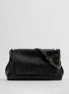 2025新款大包 女包黑色链条通勤大容量超火百搭单肩包双层拉链包