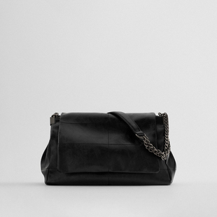 2025新款大包 女包黑色链条通勤大容量超火百搭单肩包双层拉链包