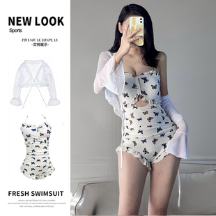小胸聚拢温泉泳装 泳衣女连体性感韩版 ins风少女超仙防晒外搭新款