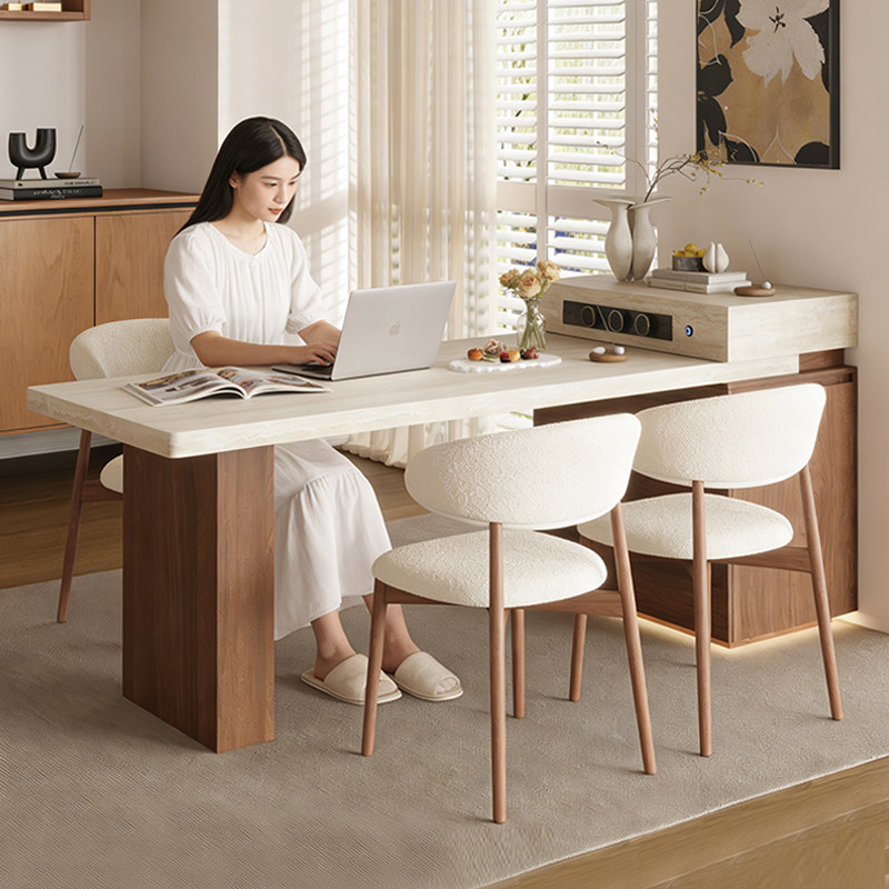 洞石下挂岩板岛台餐桌一体家用伸缩北欧中古风开放厨房靠墙中导台,住宅家具,岛台餐桌,淘宝优惠券,粉丝福利购,淘宝优惠卷