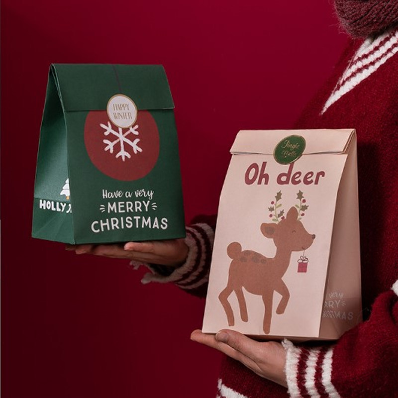 圣诞平安夜儿童精美可爱平安果糖果礼物包装袋手提袋纸袋